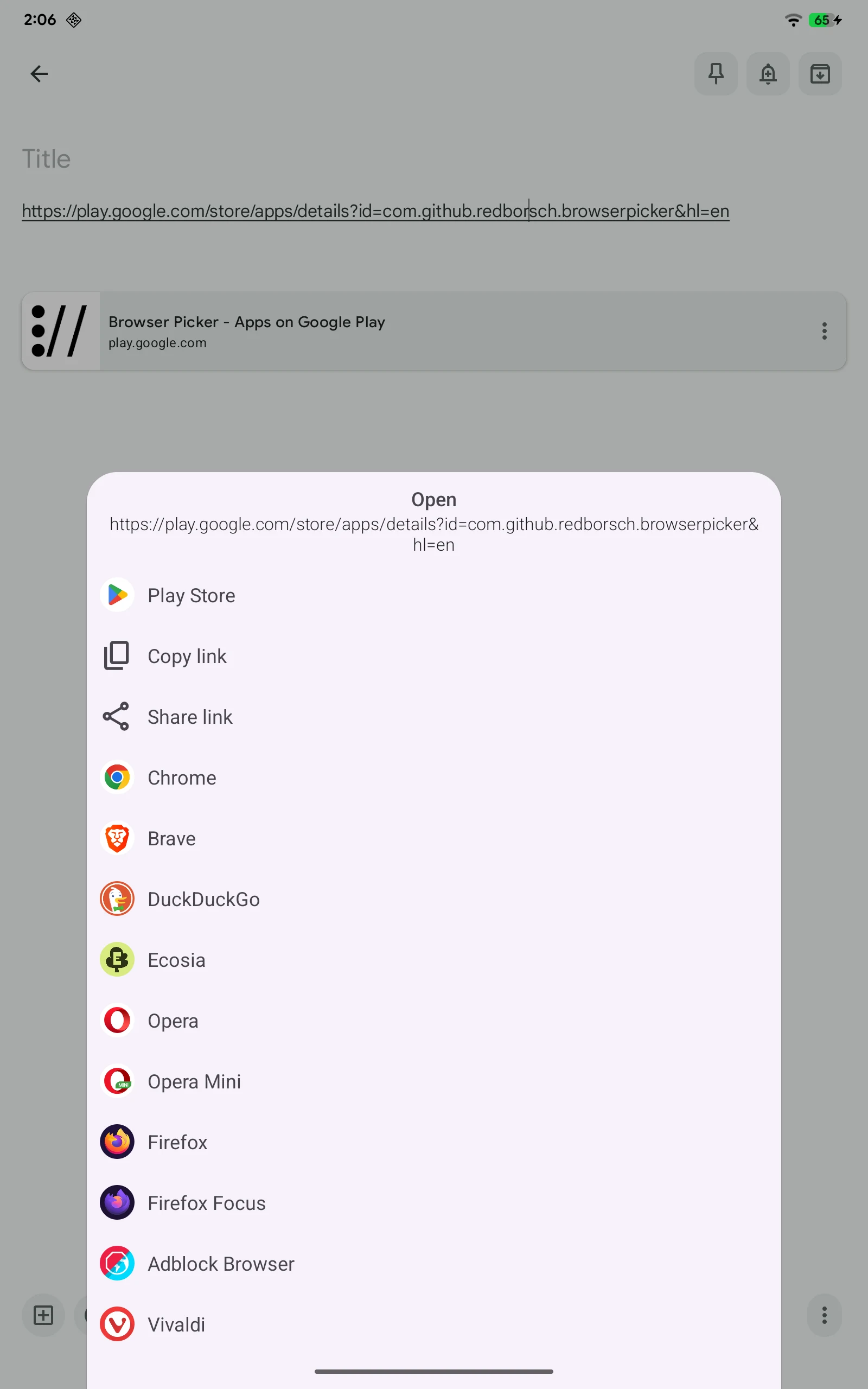 Browser Picker screenshot